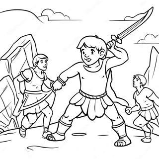 David And Goliath Epic Battle Coloring Page 16759-13510