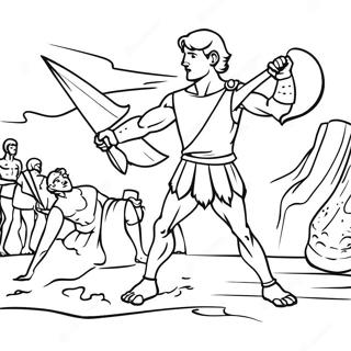 David And Goliath Epic Battle Coloring Page 16759-13512