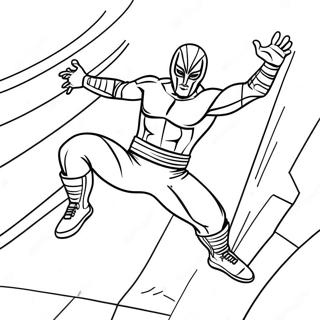 Rey Mysterio Jumping High Coloring Page 16780-13529