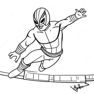 Rey Mysterio Jumping High Coloring Page 16780-13530