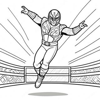 Rey Mysterio Jumping High Coloring Page 16780-13532