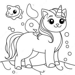 Unicorn Cat Mermaid Coloring Pages