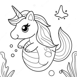 Sparkly Unicorn Cat Mermaid Underwater Coloring Page 16790-13539