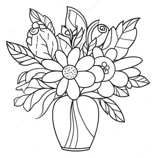 Beautiful Flower Bouquet Coloring Page 16800-13545