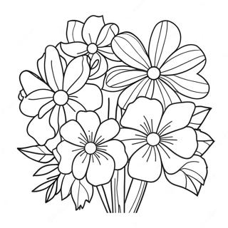 Beautiful Flower Bouquet Coloring Page 16800-13547