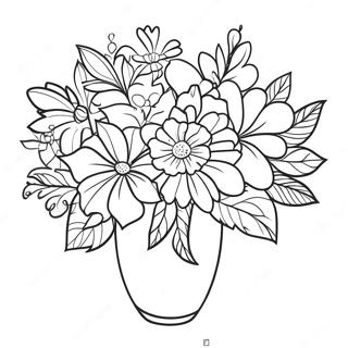 Beautiful Flower Bouquet Coloring Page 16800-13548