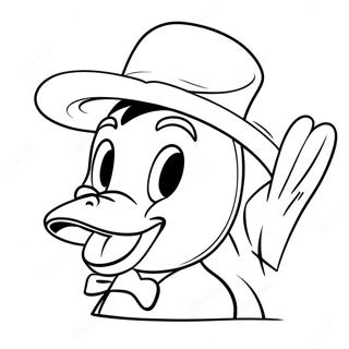 Silly Donald Duck With A Hat Coloring Page 1682-1389