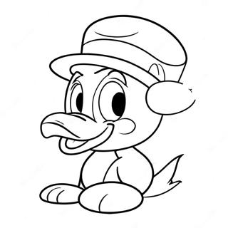 Silly Donald Duck With A Hat Coloring Page 1682-1390