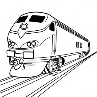 Colorful Amtrak Train On Tracks Coloring Page 16860-13589