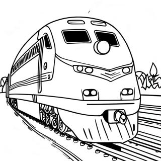 Colorful Amtrak Train On Tracks Coloring Page 16860-13591