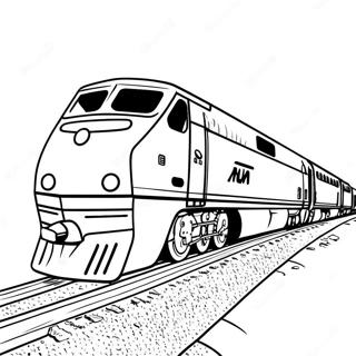 Colorful Amtrak Train On Tracks Coloring Page 16860-13592