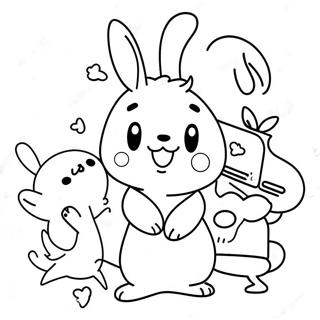 Cute Pochacco Playing With Friends Coloring Page 1692-1393