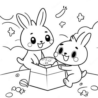 Cute Pochacco Playing With Friends Coloring Page 1692-1394