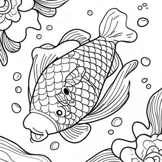 Colorful Koi Fish Underwater Adventure Coloring Page 16940-13657