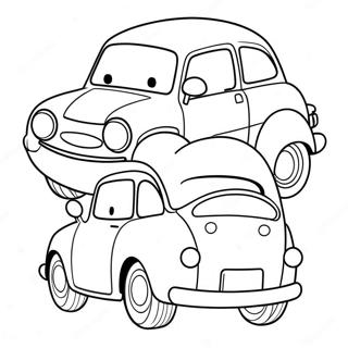 Cute Cartoon Car Coloring Page 16970-13680