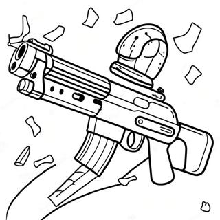 Epic Fortnite Gun Battle Coloring Page 17000-13702