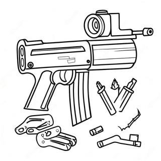 Epic Fortnite Gun Battle Coloring Page 17000-13704