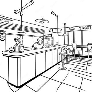 1950s Retro Diner Coloring Page 17040-13737