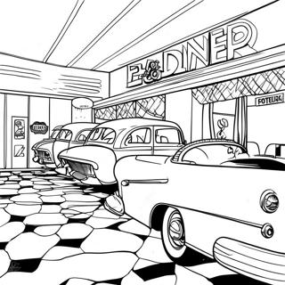 1950s Retro Diner Coloring Page 17040-13738