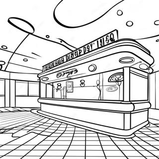 1950s Retro Diner Coloring Page 17040-13739