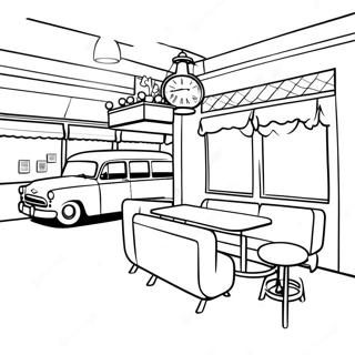 1950s Retro Diner Coloring Page 17040-13740