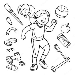 Fun Exercise Activities Coloring Page 17070-13764