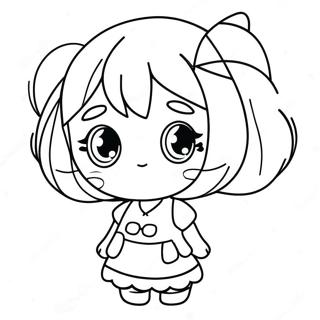 Kawaii Cute Anime Character Coloring Page 1711-1415