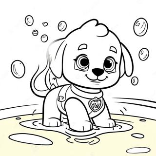 Zuma Paw Patrol Splashing In Water Coloring Page 17120-13801