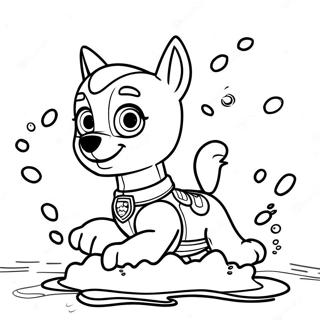 Zuma Paw Patrol Splashing In Water Coloring Page 17120-13803