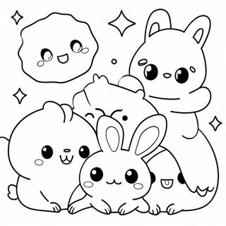 Adorable Kawaii Animal Friends Coloring Page 1712-1410