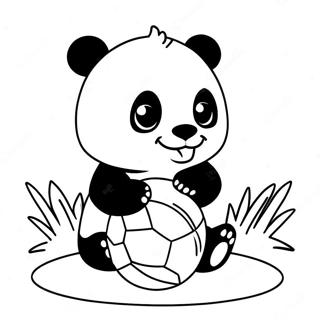 Cute Mimi Panda Playing With Ball Coloring Page 17130-13810