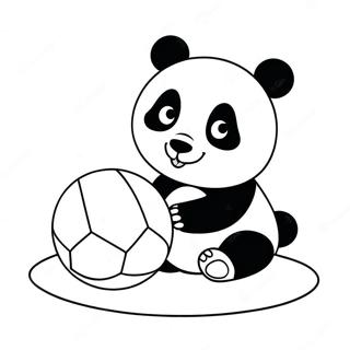 Cute Mimi Panda Playing With Ball Coloring Page 17130-13811