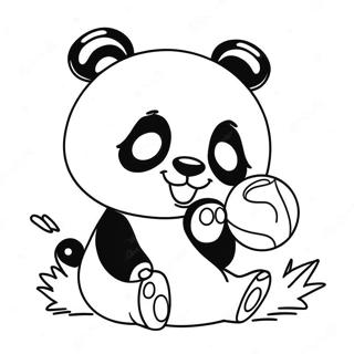 Cute Mimi Panda Playing With Ball Coloring Page 17130-13812