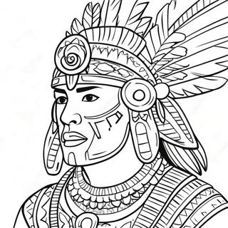 Aztec Warrior Coloring Page 17219-13878