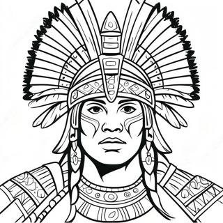 Aztec Warrior Coloring Page 17219-13879