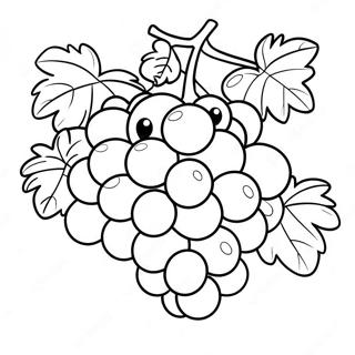 Cute Cartoon Grapes Coloring Page 17230-13889