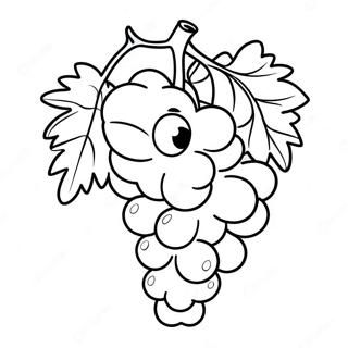 Cute Cartoon Grapes Coloring Page 17230-13890