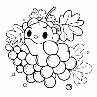 Cute Cartoon Grapes Coloring Page 17230-13892