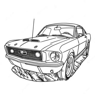 Classic Mustang Car Coloring Page 17260-13916