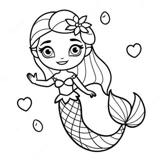 Sparkling Elsa Mermaid Coloring Page 17270-13925