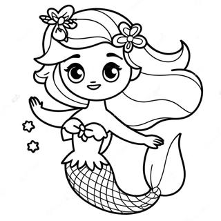 Sparkling Elsa Mermaid Coloring Page 17270-13926