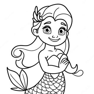 Sparkling Elsa Mermaid Coloring Page 17270-13928