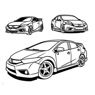 Honda Civic Sports Car Coloring Page 17280-13929