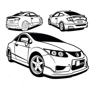 Honda Civic Sports Car Coloring Page 17280-13930