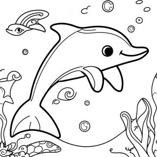 Lisa Frank Colorful Dolphin Coloring Page 172-142