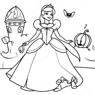 Cinderella In Spooky Costume Coloring Page 17330-13974