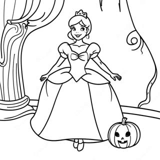 Cinderella In Spooky Costume Coloring Page 17330-13975