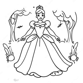 Cinderella In Spooky Costume Coloring Page 17330-13976