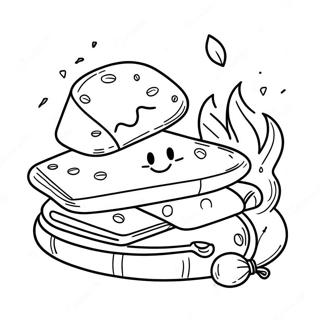 Cute S Mores By The Campfire Coloring Page 17350-13986