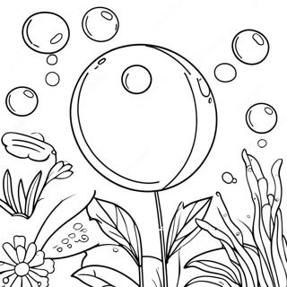 Colorful Bubbles In A Garden Coloring Page 17390-14015